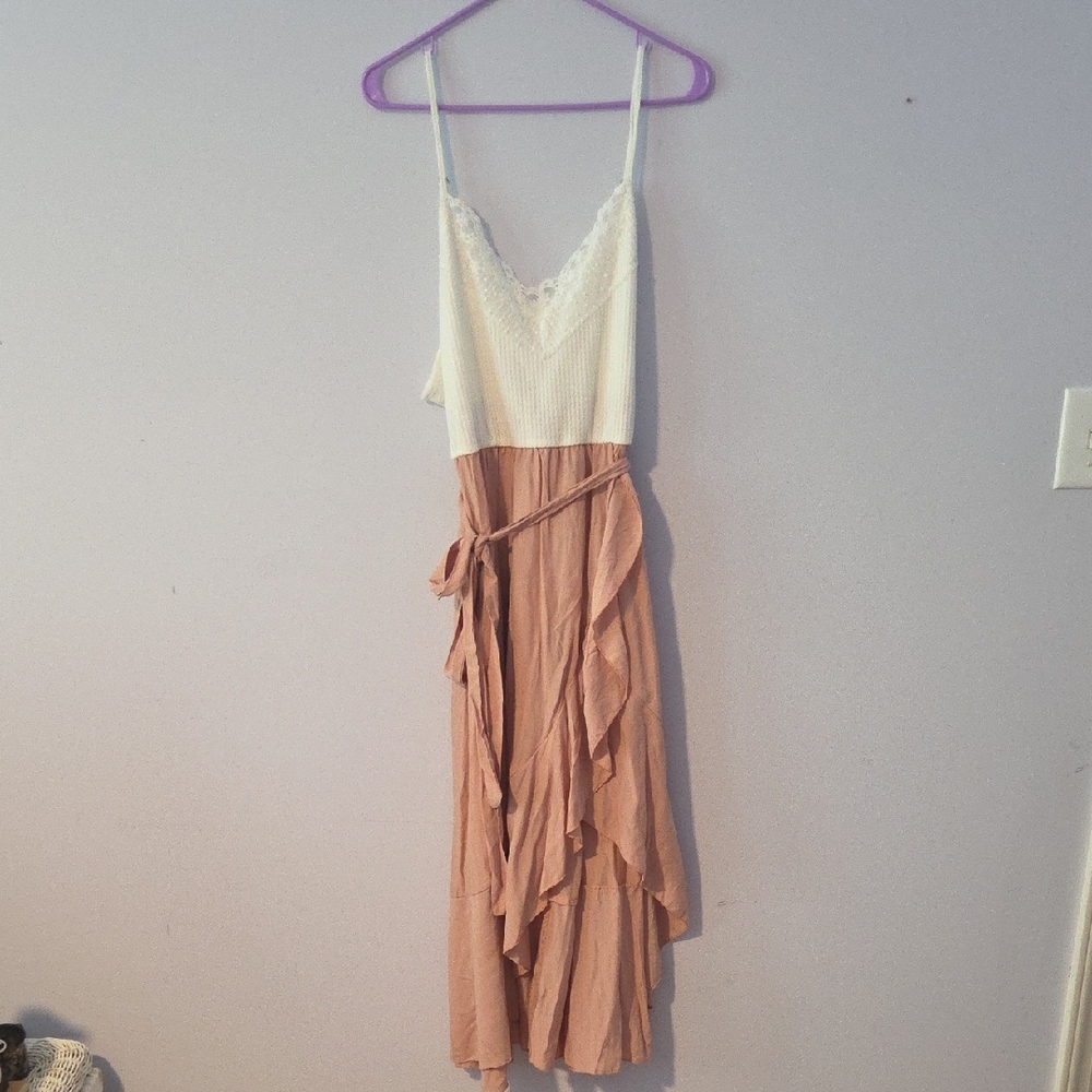 Summer Pink and White Women's Dress